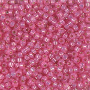Miyuki rocailles Perlen 8/0 - Silverlined alabaster dyed rose 8-556